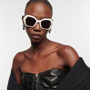 Isabel Marant White hexagonal sunglasses